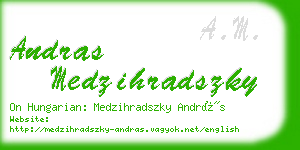 andras medzihradszky business card